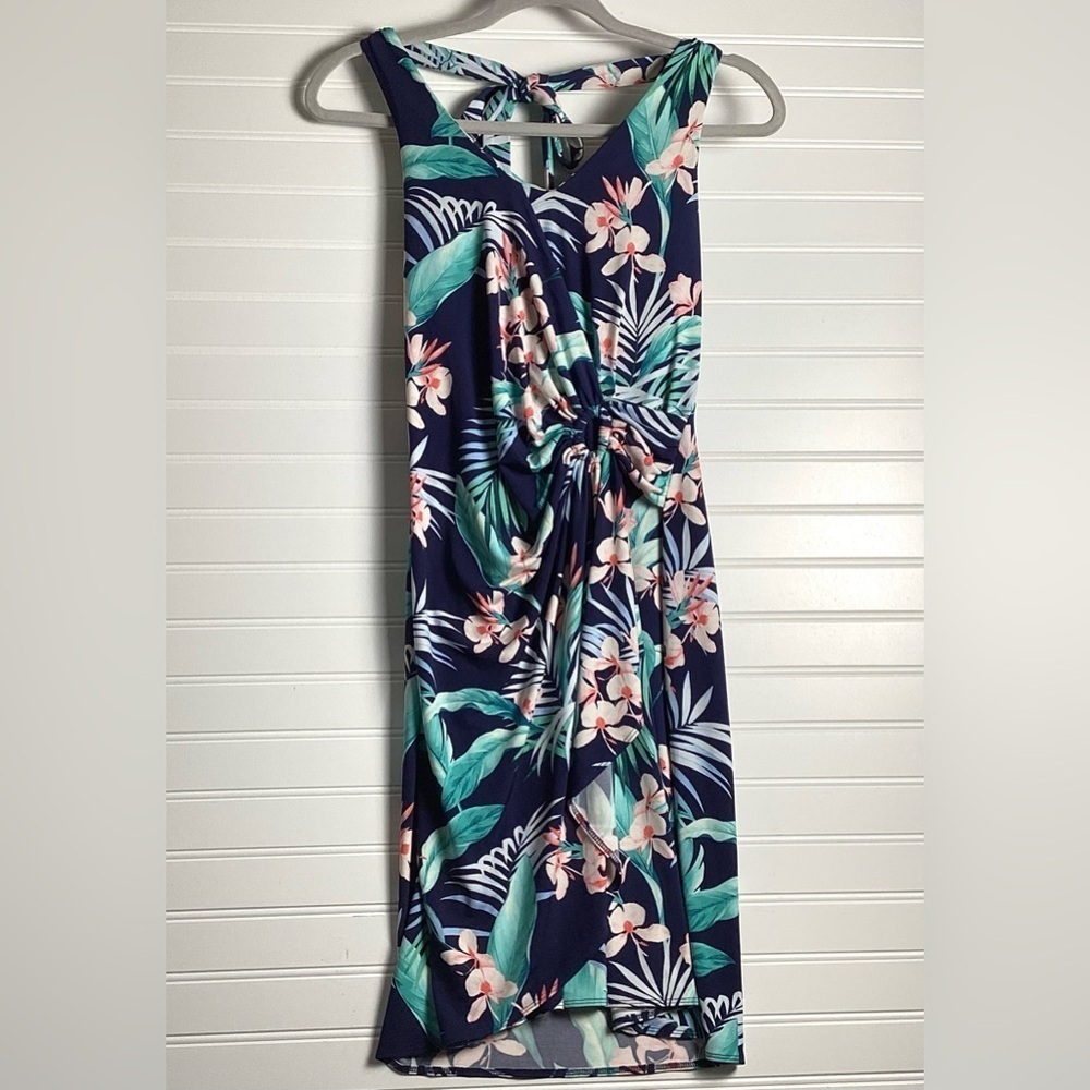 Tommy Bahamas Dress Women CS/TP Ladies Blue Floral Outdoors Polyester Casual